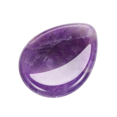 CrystalTears amethyst worry stone with a smooth, calming surface for mindful touch