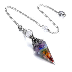CrystalTears chakra pendulum hexagonal for balanced energy and divination practice.