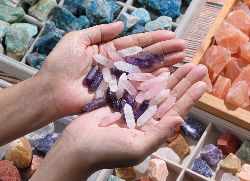CrystalTears gift box includes rose quartz wand for a mindful gift