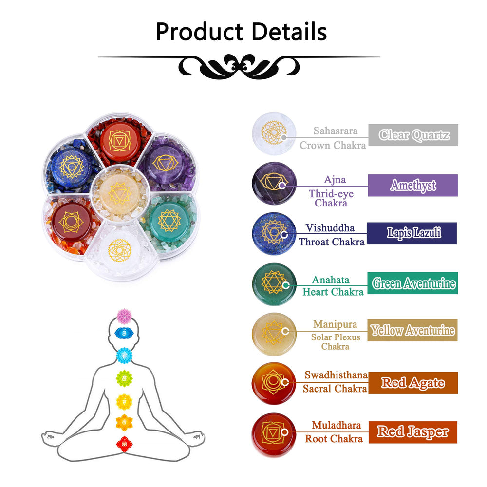 CrystalTears gift-ready chakra stones package great for beginners in crystal practice.