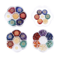 CrystalTears natural quartz chakra stones closeup highlighting colors and vibration.