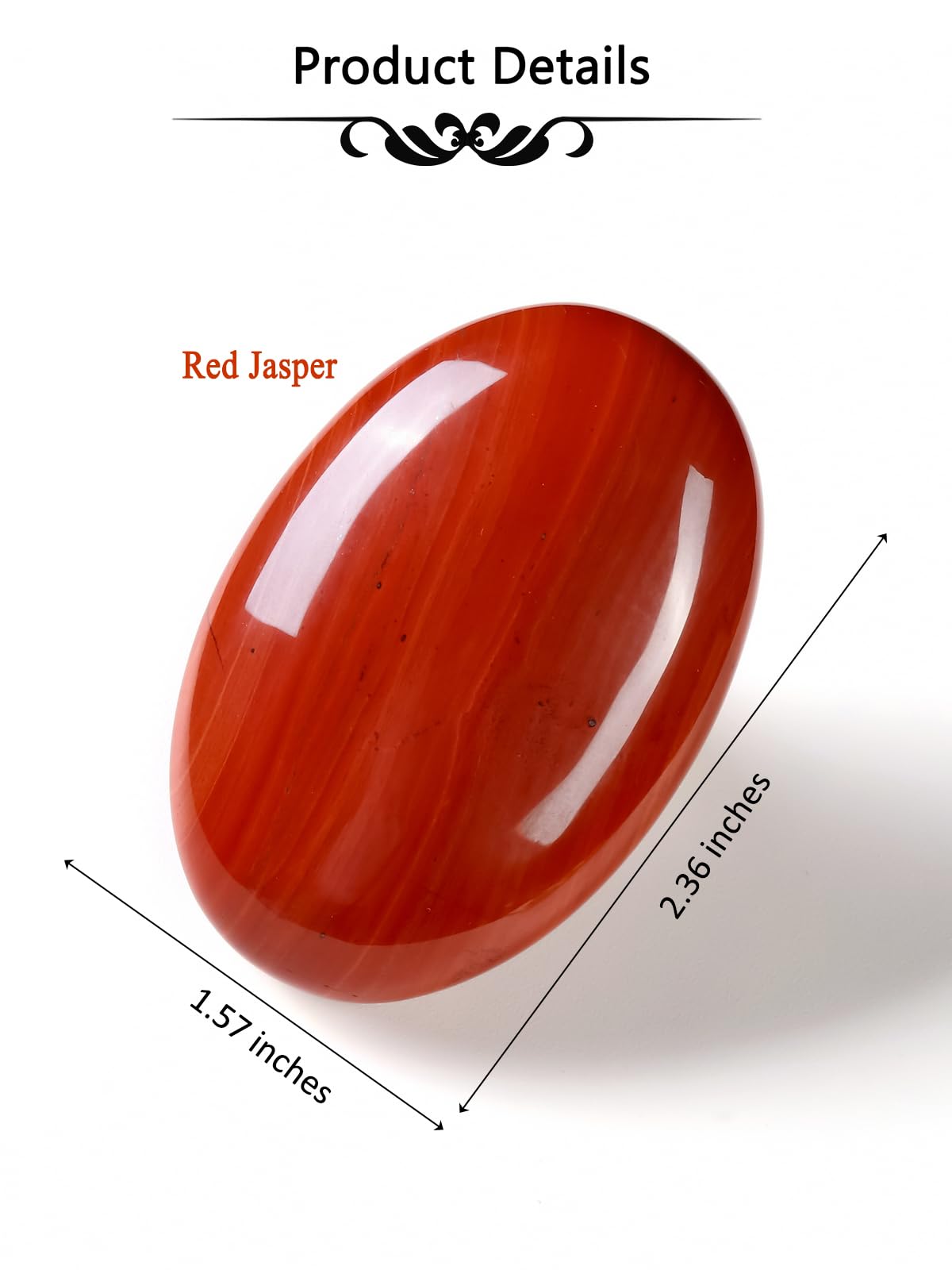 CrystalTears Red Jasper travel pocket stone easily fits in pockets for on-the-go grounding.