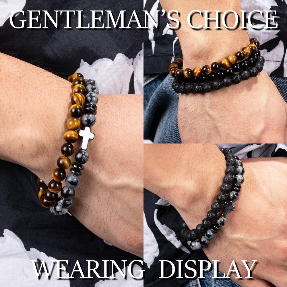 Crystery men's bracelets offer versatile style for daily wear.
