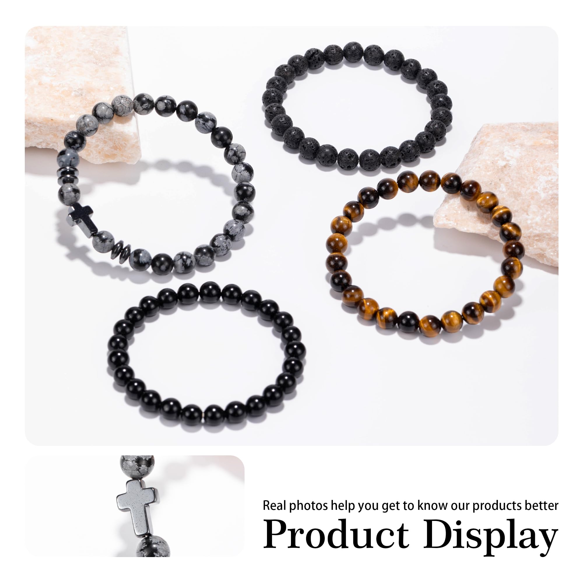 Crystery natural stones ensure authentic look and tactile quality.