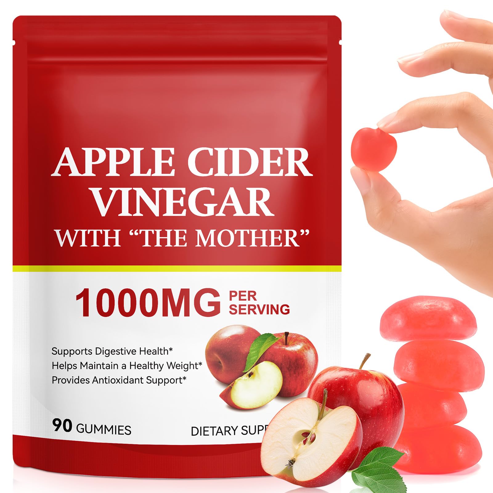 CSDLQNF Apple Cider Vinegar Gummies bottle front for daily wellness