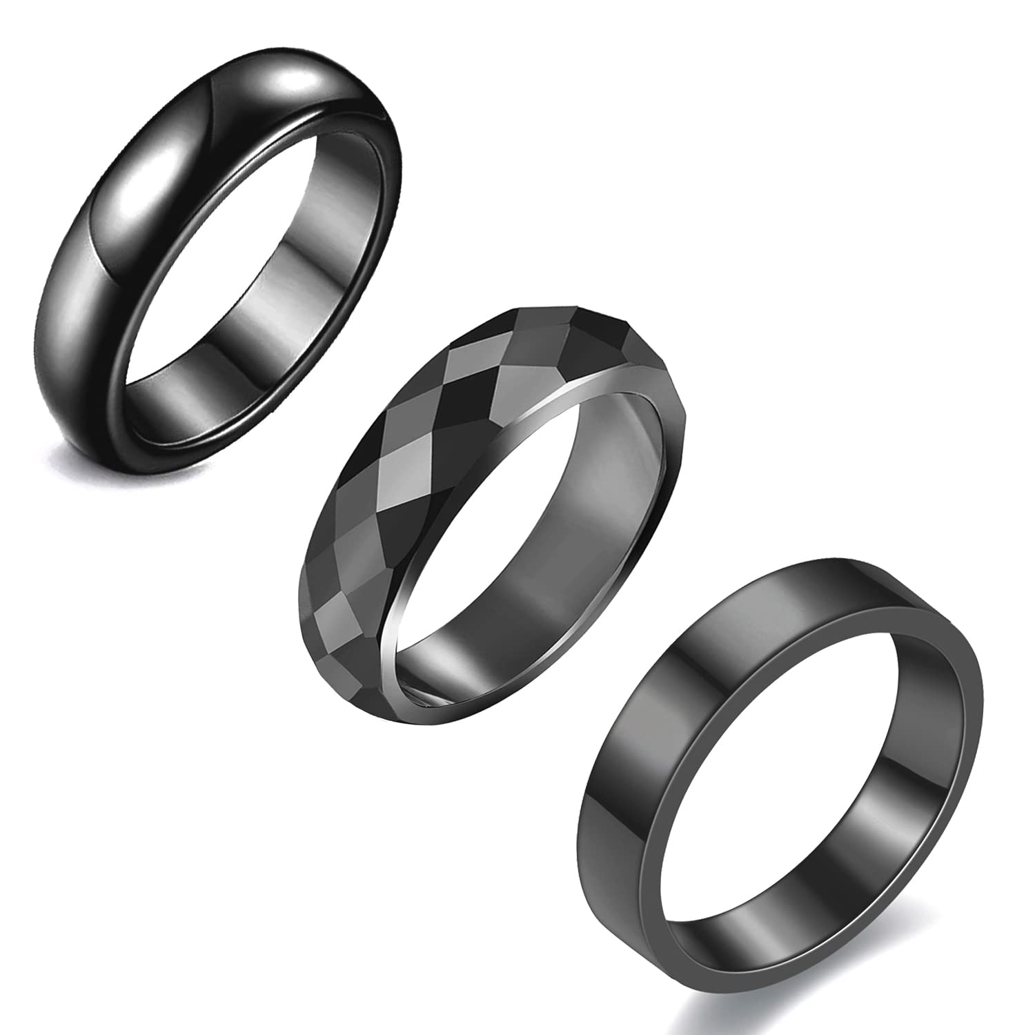 CSIYANJRY99 hematite rings set 6t-curved: balanced energy for daily wear