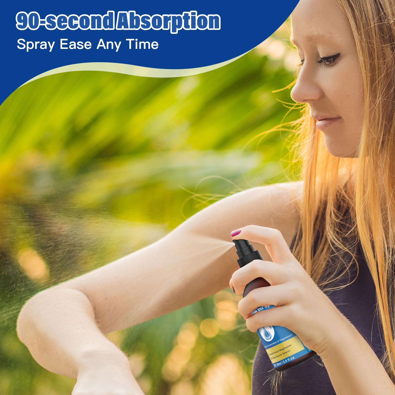 Dermal-ready CtoCone spray illustrating simple massage and rapid absorption.