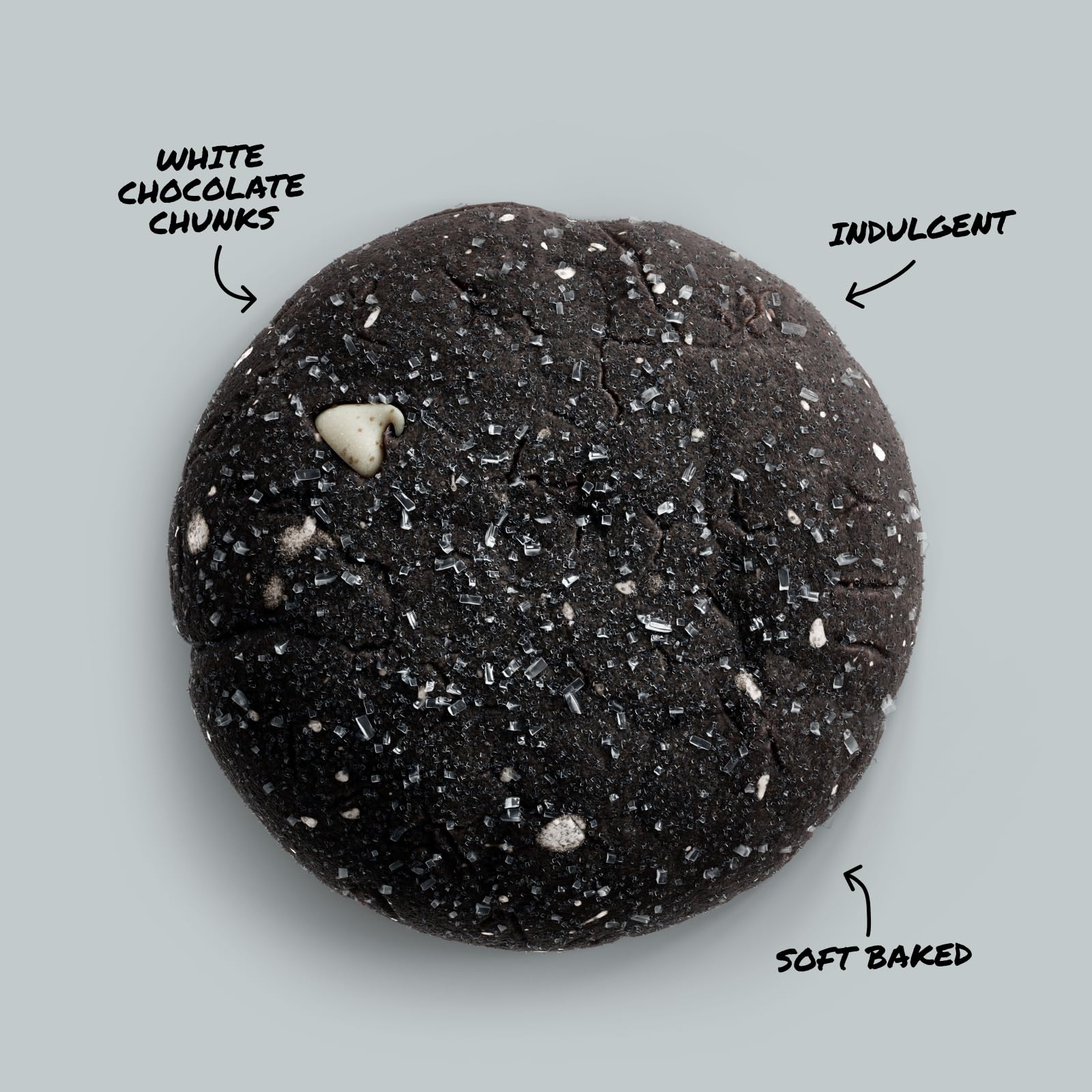 CTRL real white chocolate chunks visible in a protein cookie