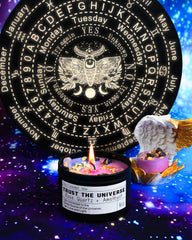 CULACEE Healing Candle crystals with rose quartz and amethyst promoting heart opening