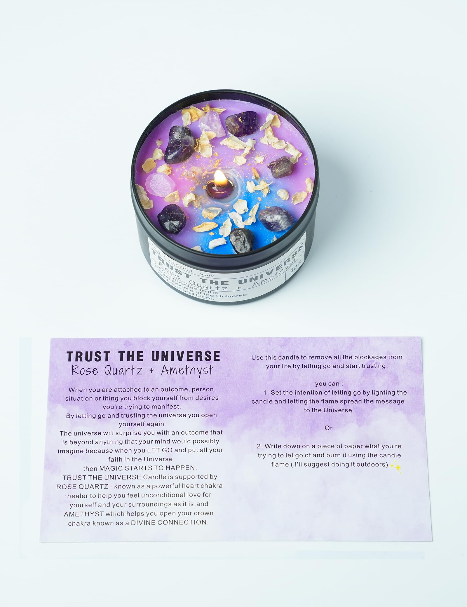 CULACEE Healing Candle amethyst for divine connection and mindful focus