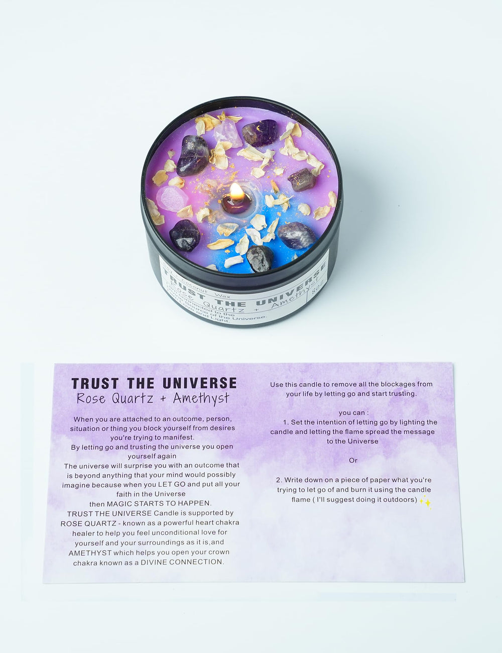 CULACEE Healing Candle amethyst for divine connection and mindful focus