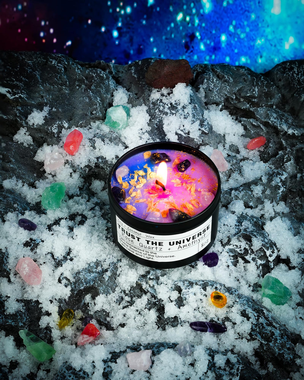 CULACEE Healing Candle dried flowers accent adding natural beauty to sacred space