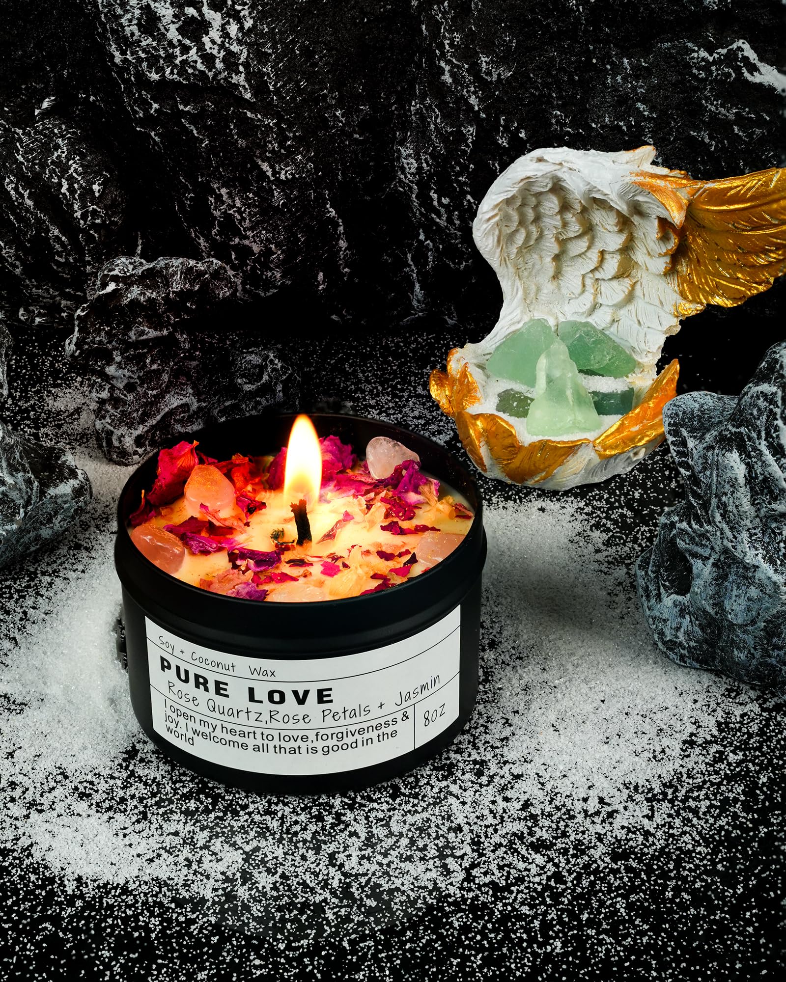CULACEE rose quartz crystal inside promotes love-inspired calm.