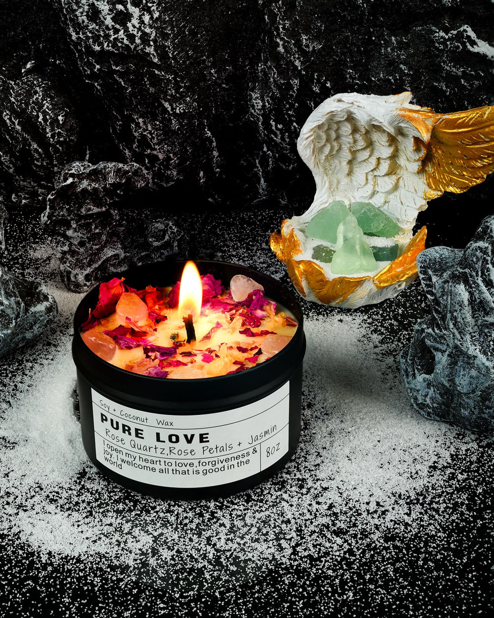 CULACEE rose quartz crystal inside promotes love-inspired calm.