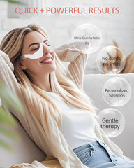 CULMINING eye therapy glasses handsfree wear enables multitasking during rejuvenation.