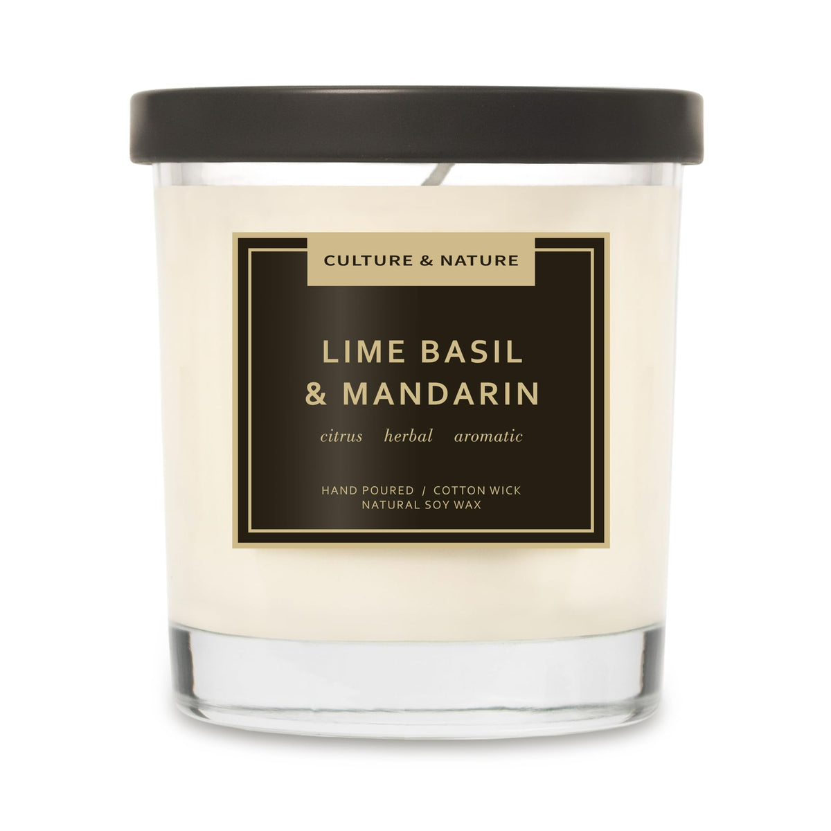 Culture & Nature 7oz soy wax candle in glass jar with a clean, balanced aroma.