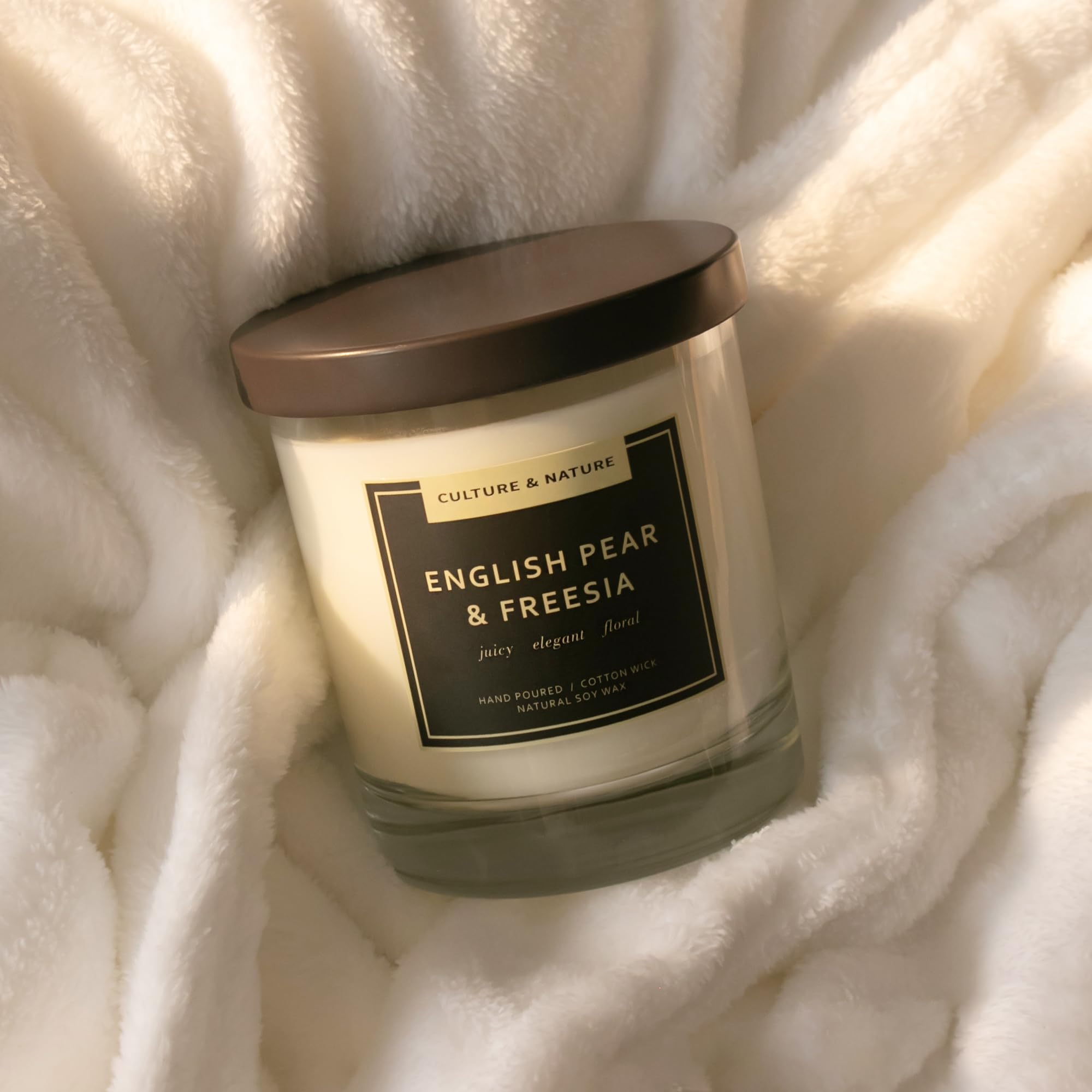 Culture & Nature vegan and cruelty-free candle suitable for gifts.