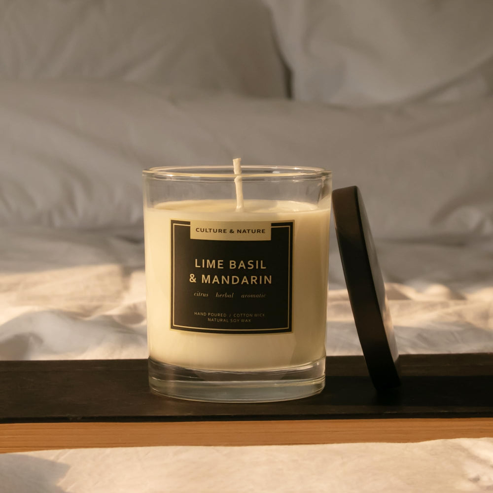 Culture & Nature cruelty-free vegan candle with stylish décor appeal.