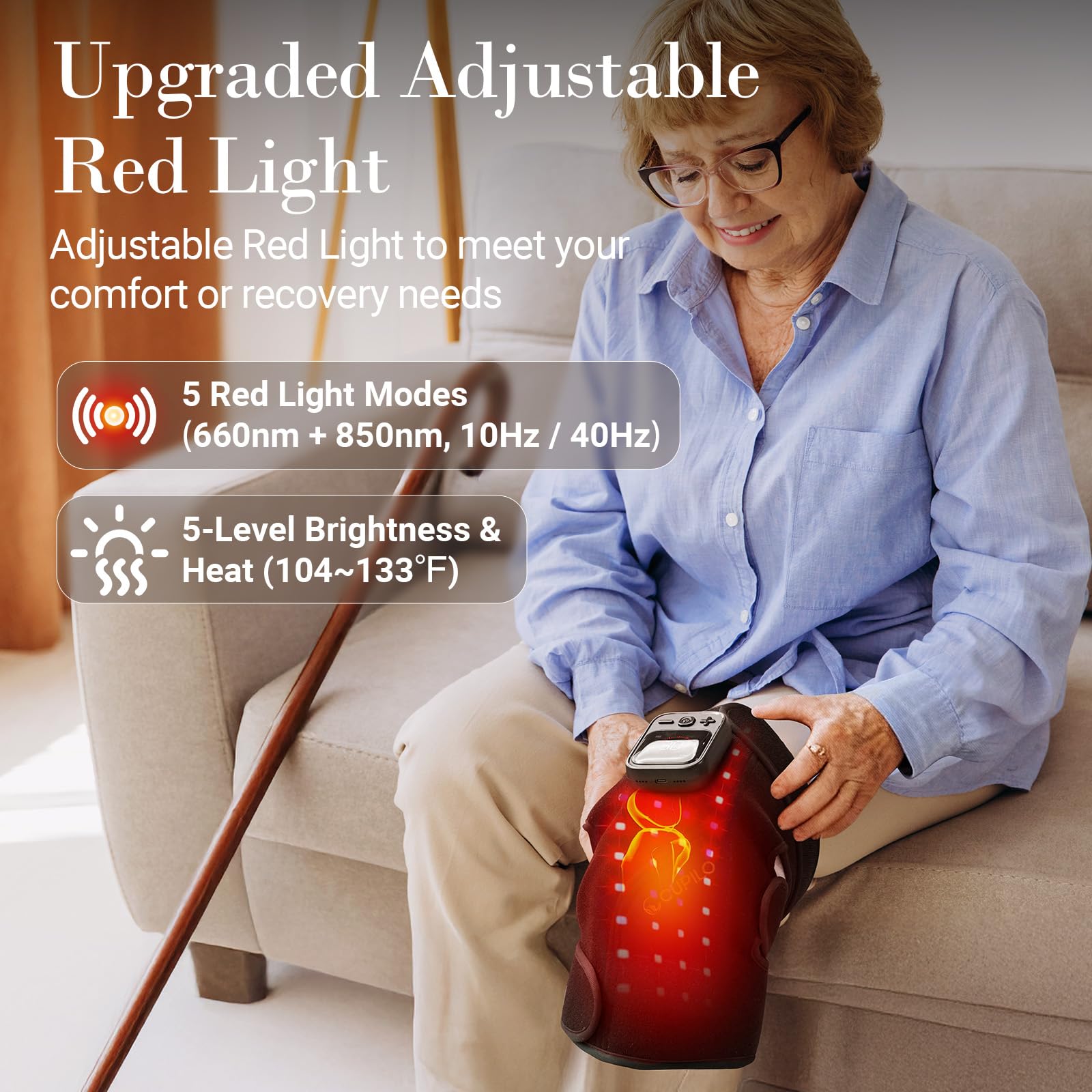 CuPiLo heat mode display shows customizable warmth for comfort.