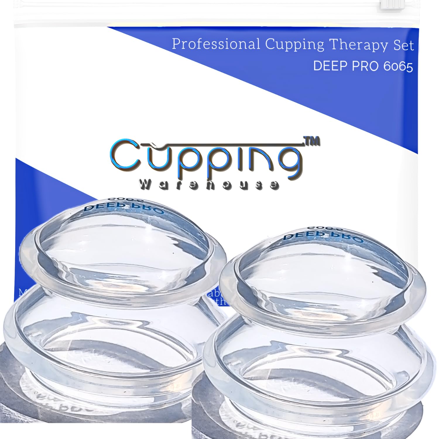 Cupping Warehouse Advanced Hard Supreme 6065 silicone cups show professional-grade suction for deep tissue work.