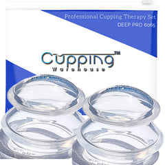Cupping Warehouse Advanced Hard Supreme 6065 silicone cups show professional-grade suction for deep tissue work.
