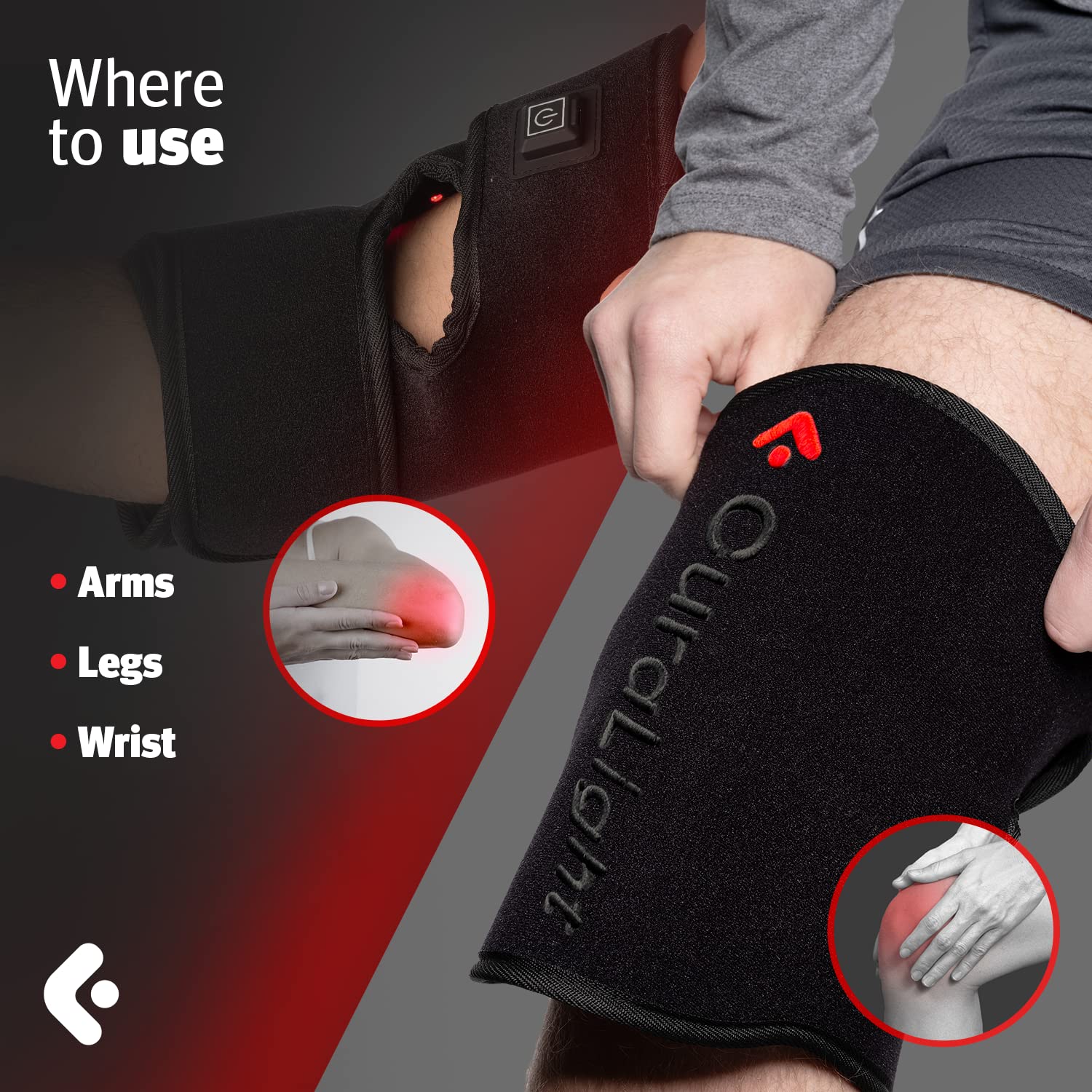 CURALIGHT built-in 15-minute timer ensures safe sessions.