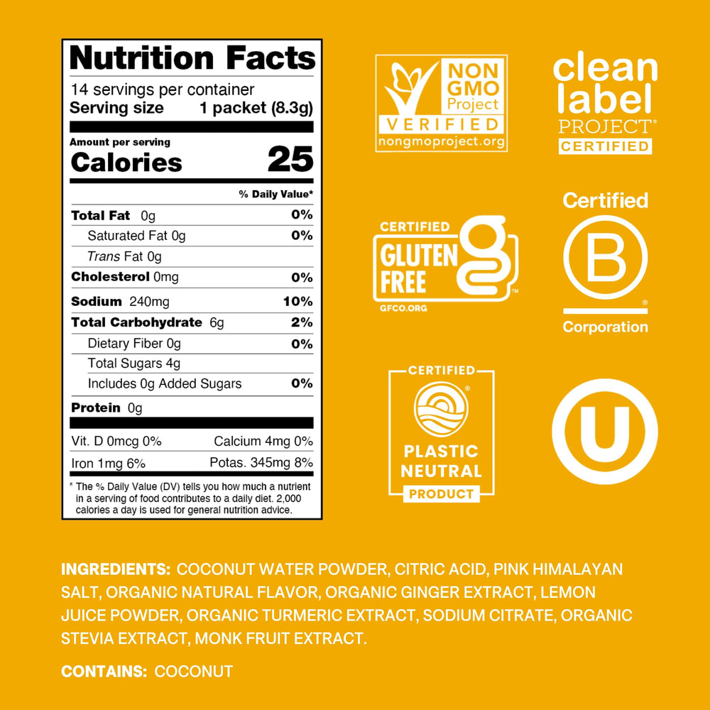 Cure Hydration coconut water base sachet visual