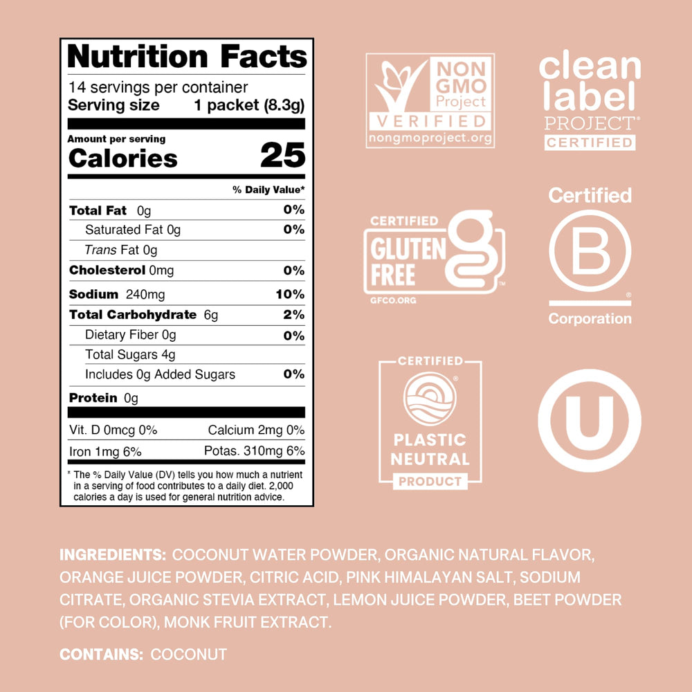 Cure Hydration grapefruit packet pour into water demonstrates easy mixing for fast hydration.