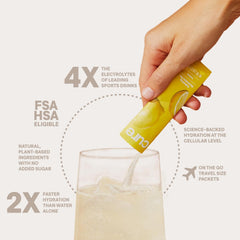 Cure Hydration Lemonade glass ready for a quick sip during workouts or travel
