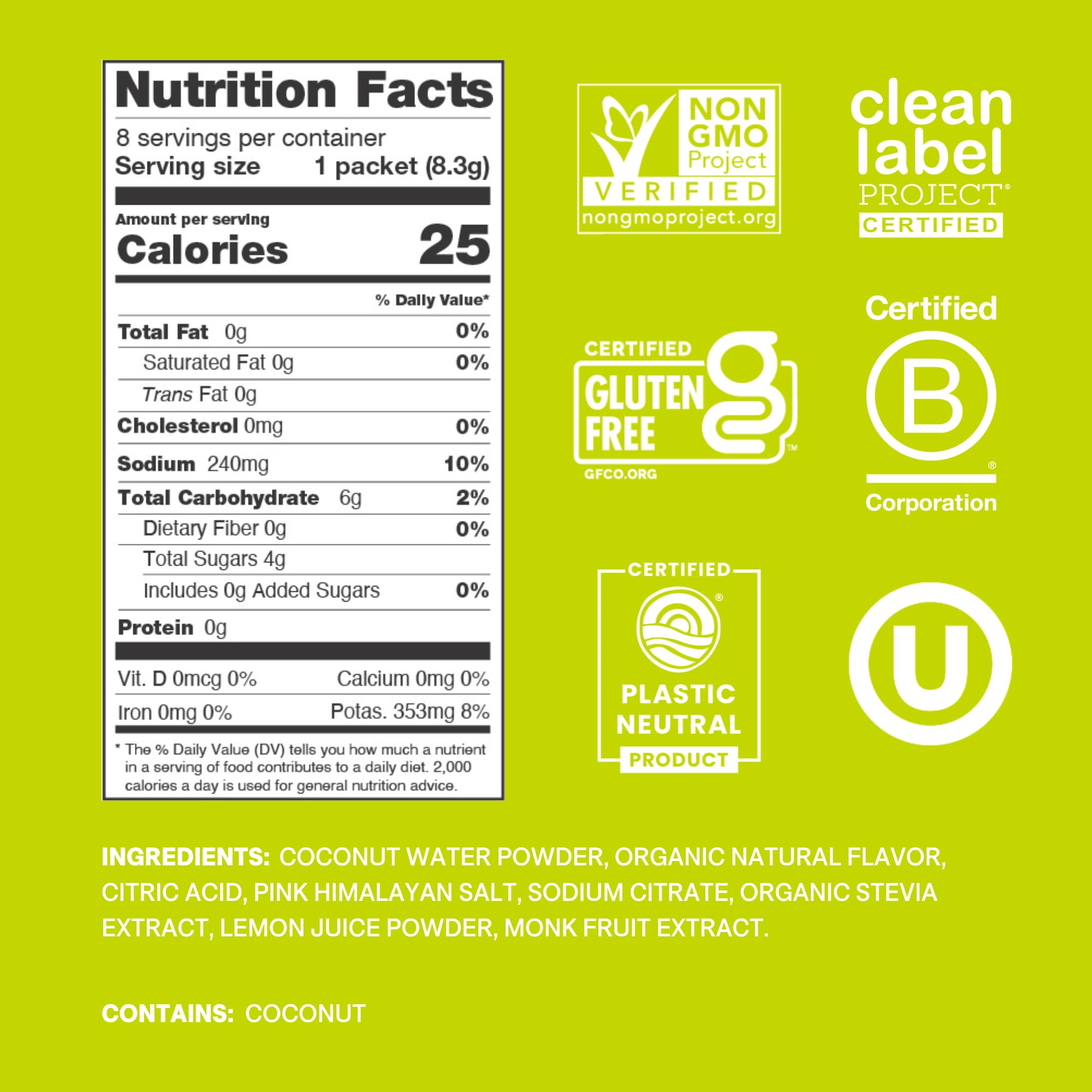 Cure Hydration lime packet being poured into water for quick hydration.
