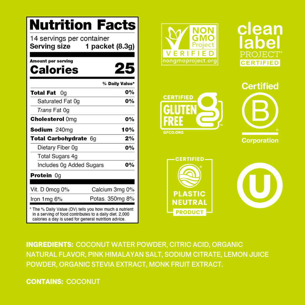 Cure Hydration lime pour into glass for refreshing citrus hydration.