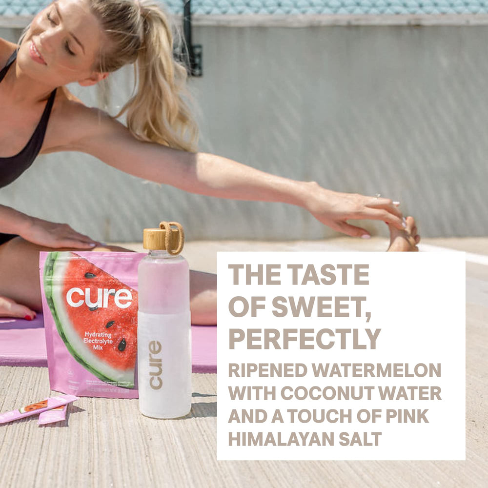 Cure Hydration No Added Sugar label signals a lighter, sugar-free mix.