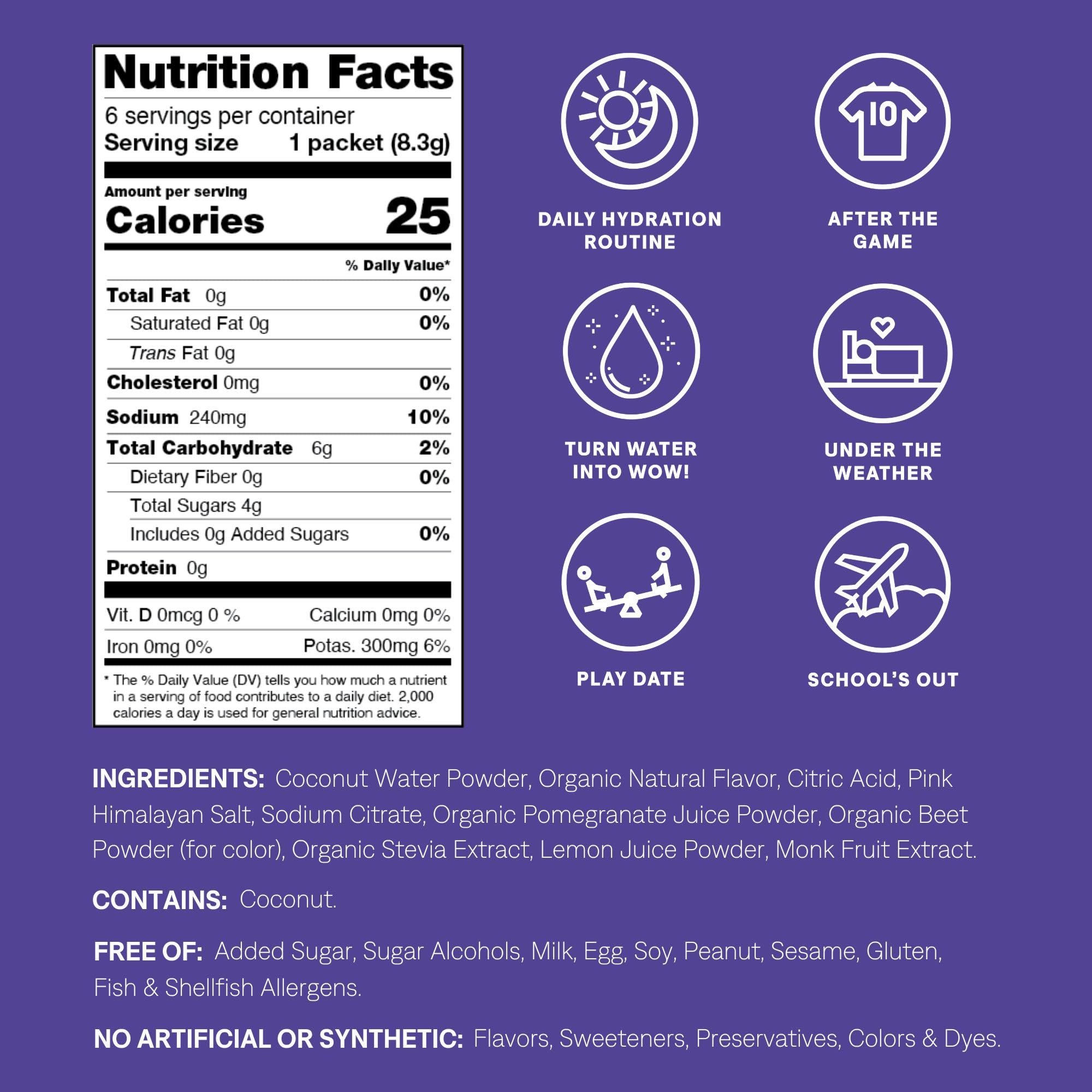 Cure Hydration plant-based kids formula supports kid-friendly hydration.