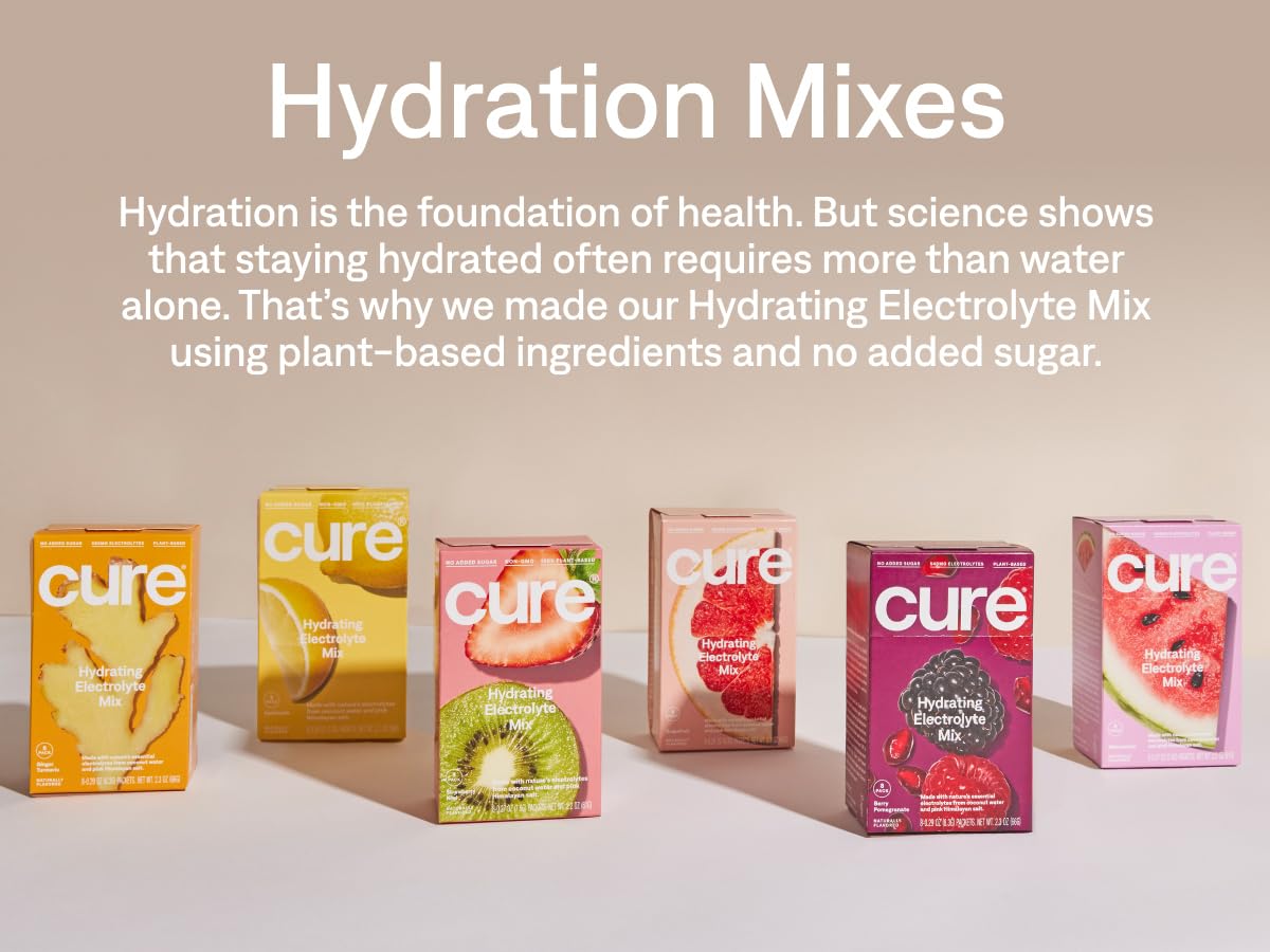 Cure Hydration serving with strawberry kiwi flavor.