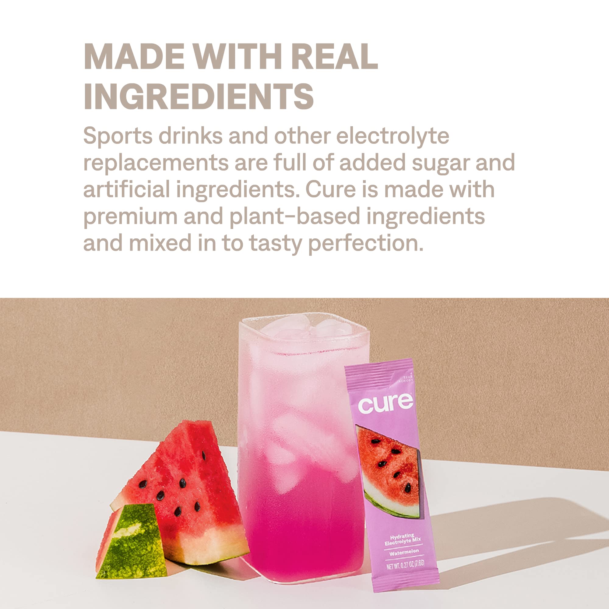 Cure Hydration travel packets ideal for on the go hydration.