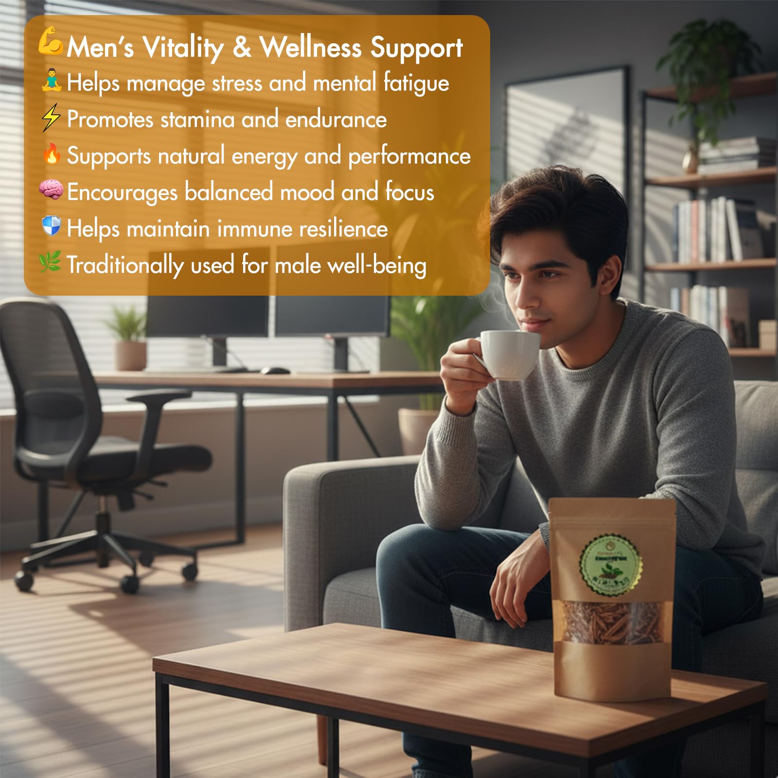 Cure Wid Pure ashwagandha root tea infusion for soothing rituals.