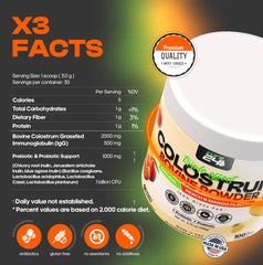 Cure24 Bovine X3 scoop beside jar, convenient for quick daily mix