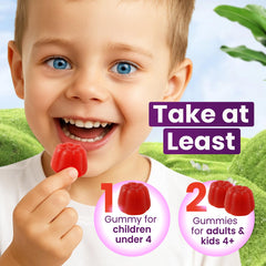 Cure24 Sambucus Gummies kids serving close-up showing kid-friendly chewables.