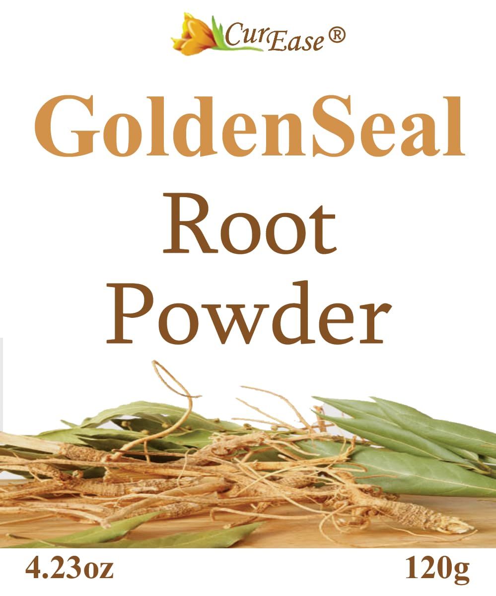 CurEase Goldenseal Root Powder texture closeup captures fine, natural powder.
