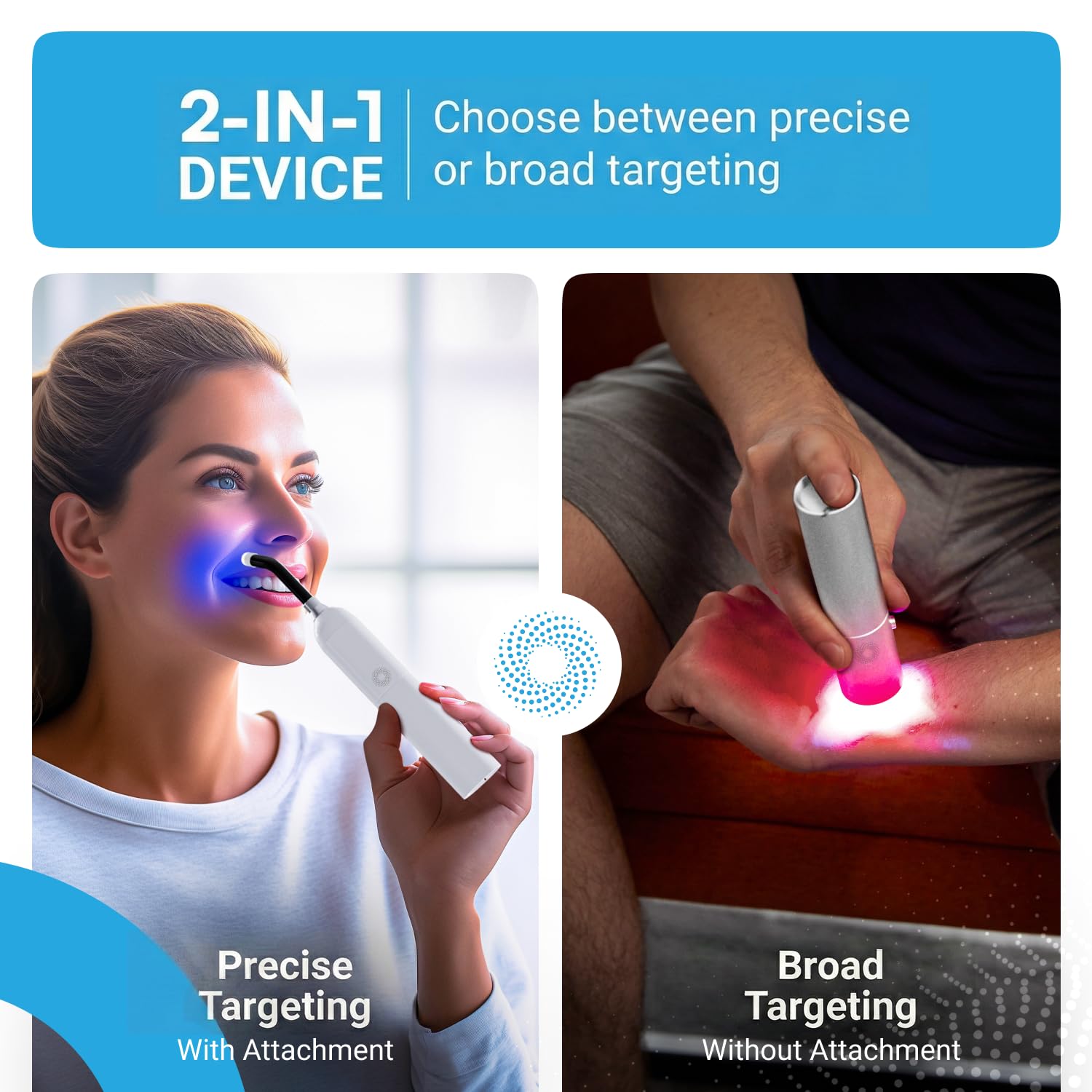 CureBio ears tip for localized light near the outer ear.