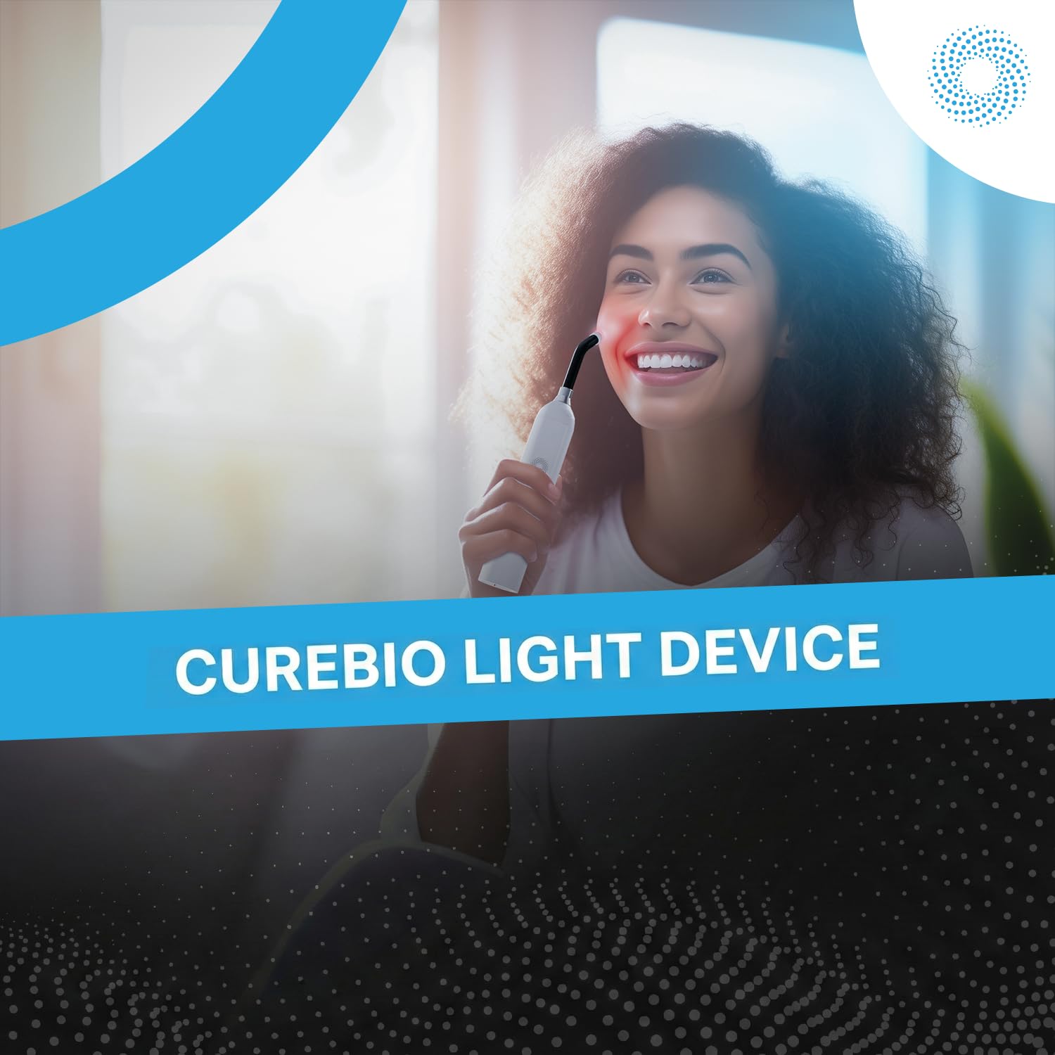 CureBio nose attachment enabling focused light on the nasal region.