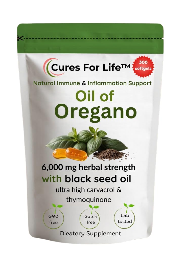 Premium packaging design for Cures For Life Oil of Oregano Softgels