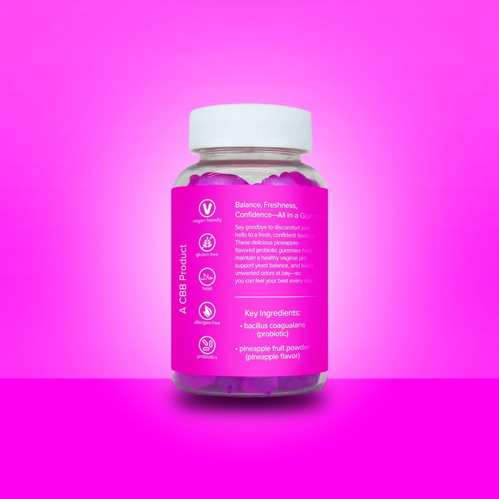 Curvy Body Bears Perfect PH label shows probiotic and vitamin C.