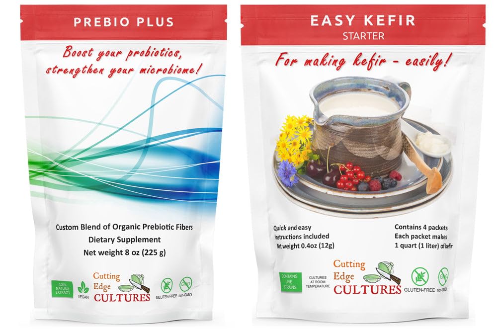 Cutting Edge Cultures Prebio Plus 8oz jar adds prebiotic fiber to daily routines.