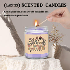 CWEGSJ Grandma lavender candle in a cozy room for calming ambiance