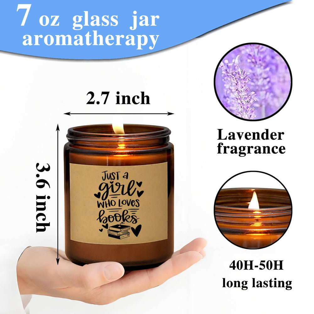 CWEGSJ lavender scented candle in glass jar with lid for room ambiance