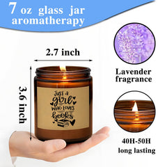 CWEGSJ lavender scented candle in glass jar with lid for room ambiance