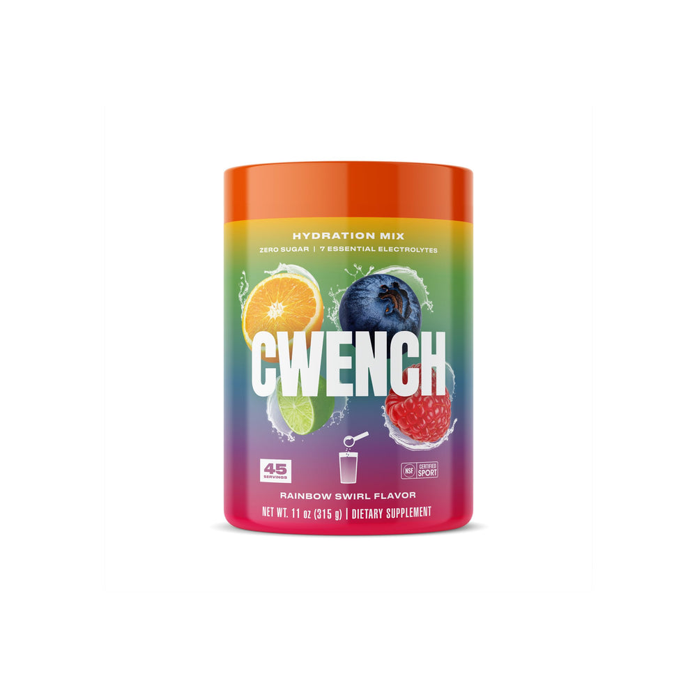 CWENCH Electrolyte Mix Rainbow Swirl bottle pour supports quick, tasty hydration on the go