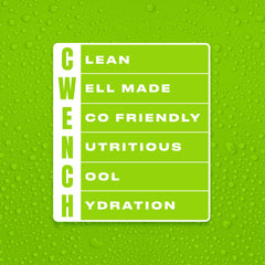 CWENCH zero sugar, caffeine-free formula supports clean hydration.