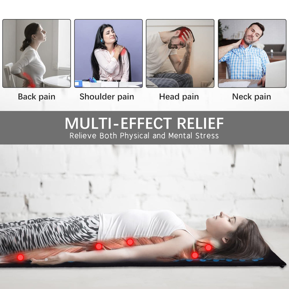 CXCTCT massage mat used under shoulder for soothing tension relief.